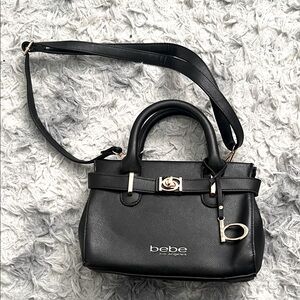 Bebe Black Purse with Gold Accents